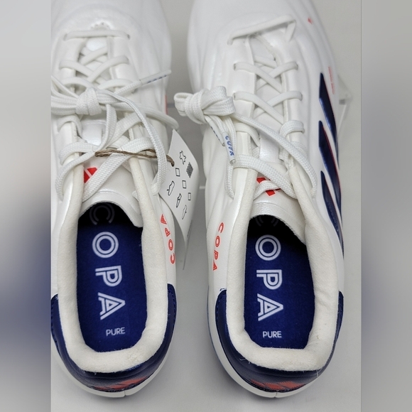 adidas Soccer Copa Pure 2 Elite FG Cloud White Blue Cleats IG6402 Men's Size 7 - Picture 8 of 12